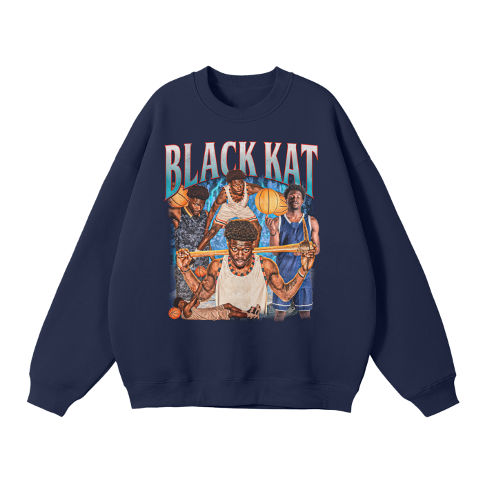 Ahamad Bynum Black Kat Fleece Pullover - Navy